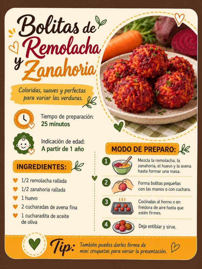 Receta: Bolitas de remolacha y zanahoria
