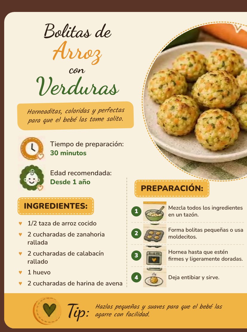 Receta: Bolitas de arroz con verduras